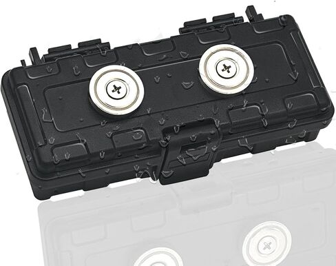 Hide Key Magnetic Key Box Under Car - Huaodor Car Hide a Key Magnetic Waterproof | Key Magnet For Under Car | Magnet Key Holder For Under Car with 2 strong neodymium magnets (Black） in Saudi Arabia