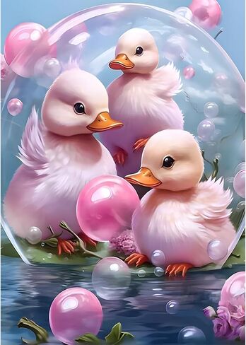MXJSUA Cute Little Ducks DIY Diamond Art Painting Kits for Adults,5D Diamond Art Painting Kits,Full Drill Fantasy Diamond Art Painting Kits Diamond Gem Art for Home Wall Decor 12x16In in Saudi Arabia