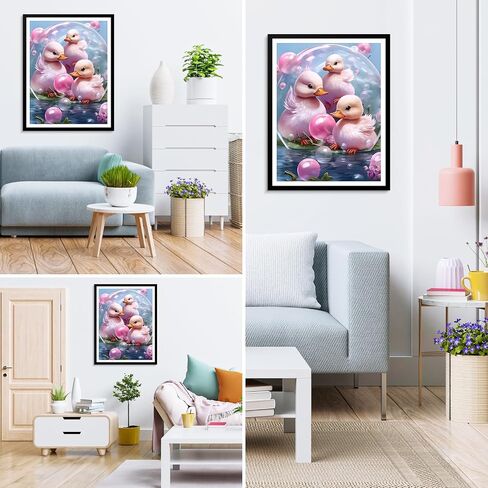 MXJSUA Cute Little Ducks DIY Diamond Art Painting Kits for Adults,5D Diamond Art Painting Kits,Full Drill Fantasy Diamond Art Painting Kits Diamond Gem Art for Home Wall Decor 12x16In in Saudi Arabia