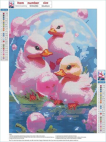 MXJSUA Cute Little Ducks DIY Diamond Art Painting Kits for Adults,5D Diamond Art Painting Kits,Full Drill Fantasy Diamond Art Painting Kits Diamond Gem Art for Home Wall Decor 12x16In in Saudi Arabia