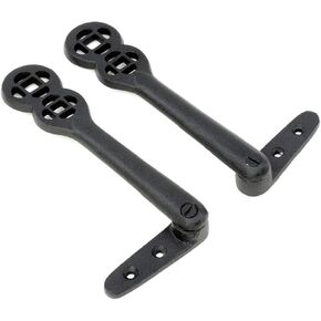 Renovators Supply Manufacturing Stair Carpet Holder Clips 5 in. Black Aluminum Ornate Carpet Clips to Keep Rug in Place
