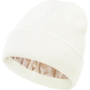 Century Star Beanies Women Satin Lined Beanie Men Knit Silk Lined Winter Gift Hats Cuffed Skiing Beanie Hats Cap