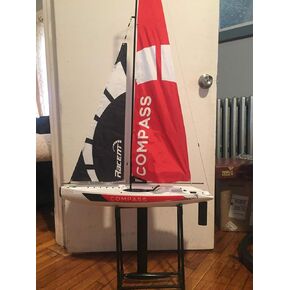 53" Inch Remote Control Boat RC Pre-Assemble Sail Accessories Kits 2.4G Electric Sailboat Watercraft for Adults Boys (S)