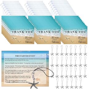 Employee Appreciation Gifts Bulk 30 Starfish Story Card Thank You Gifts for Coworkers You Make a Profound Difference Appreciation Notecards Teacher Volunteer Nurse Appreciation Gifts(Silver)