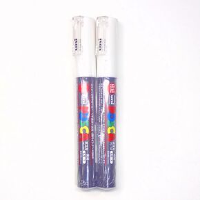 Uni Posca Paint Marker PC-1M White, 2 pens per Pack(Japan Import) [Komainu-Dou Original Package]