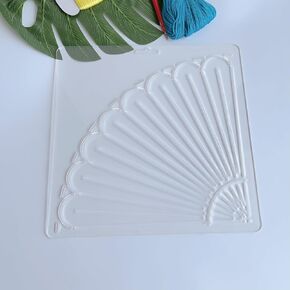 Acrylic Sashiko Stencil with Classic Large Fan-shaped Pattern for Hand Quilting and Embroidery