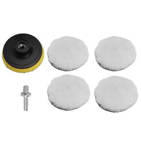 6pcs 3in Imitation Wool Polishing Pad Kit with 5/8in‑11 Drill Adapter Buffing Pads for Car Buffer Polisher Car Polisher Pad Car Buffer Pad