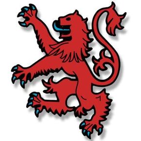 Scotland Red Lion Shaped Rampart Sticker (Scottish Logo Insignia (3 x 3.5 in)