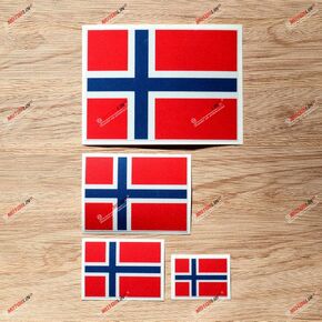 Norway Norwegian Flag Decal Vinyl Sticker - 4 Pack Reflective, 2 Inches, 3 Inches, 4 Inches, 6 Inches - for Car Boat Laptop Cup Phone