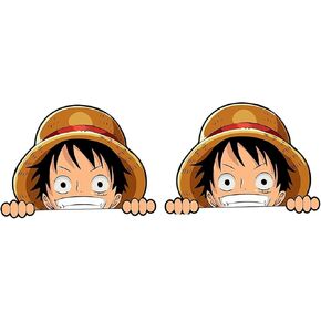 تصميم H&S (عبوة من قطعتين) One_Piece_Monkey-D-Luffy Peeker | ملصقات السيارات الخاطفة | انمي | دراجة نارية | لاب توب | لوح التزلج | دراجة | ملصقات النوافذ الوفير in Kuwait