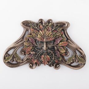 Veronese Design Greenman Wall Plaques (Cold Cast Bronze, Autumn Medium)