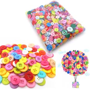 1000 PCS Colorful Buttons Mixed Round Resin Buttons Assorted Craft Buttons Mixed Colours and Sizes Buttons for Sewing, Crafting, Baby Cardigans, Knitting, DIY Handmade (9mm-13mm)