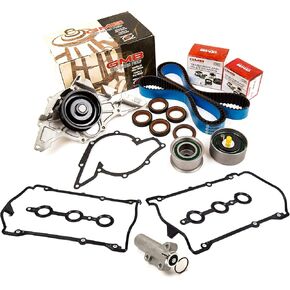 Evergreen TBK297HPHVC2 Timing Belt Kit Water Pump Tensioner Fit Valve Cover Audi Allroad S4 Quattro 2.7