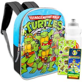 Teenage Mutant Ninja Turtles Backpack for Kids - Bundle with 15" TMNT Backpack, Water Bottle, Stickers, and More | Teenage Mutant Ninja Turtles Backpack Set