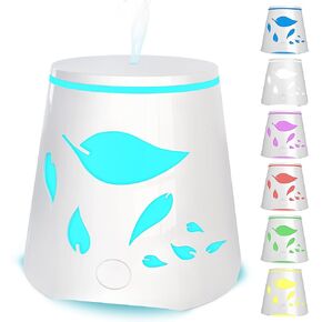 Essential Oil Diffuser 7 Color Changing Led Lights - Portable Ultrasonic Cool Mist Aromatherapy Oils Humidifier - Auto Shutoff Best Aroma Diffusers for Home Office Kids and Spa up to 800 sq ft room