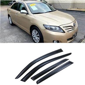 Wensdy 4pcs Side Window Wind Deflectors,Outside Mount Shade Sun rain Guards,Dark Smoke Visors for 2007-2011 Toyota Camry Sedan 94425