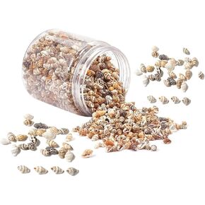 1 Jar 7-12mm Tiny Sea Shell Ocean Spiral Small Seashells NO Hole Craft Charms for Home Decorations, Candle Making, Wedding Decor, DIY Crafts, Beach Theme Party, Fish Tank and Vase Filler