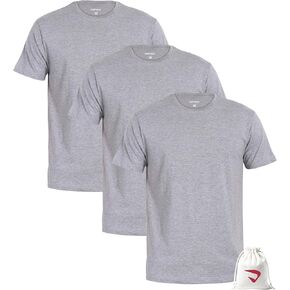 Mens Cotton Crew Neck Tshirts Pack - Multi Colour Multipack Tshirt Pack - Moisture Wicking Tee with Odor Control