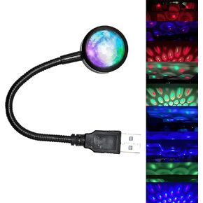 gunhunt 1 PC Car USB Roof Starry Sky Light, Adjustable Voice Control Rhythm Projector Light, 9 Modes RGB Romantic Star Light Decoration Plug and Play, Universal for Car Ceiling Party (Multicolored)