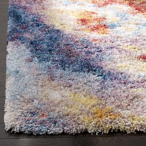 مجموعة SAFAVIEH Gypsy Shag Collection 2'3" x 6' الصدأ/العاج GYP520A مجردة مدخل بهو غرفة المعيشة غرفة النوم المطبخ 2 بوصة سجادة عداء سميكة in Saudi Arabia