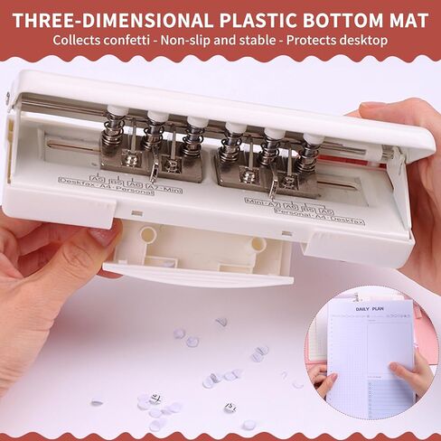Adjustable 6 Hole Punch, Kaluofan 6 Hole and 9 Hole Punch with Positioning Mark, Happy Planner Hole Punch, 8 Sheet Capacity, for A4 / A5 / A6 / A7 / B5 / Mini/Personal/Deskfax in Kuwait