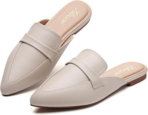 Tilocow Slip On Mules for Women Open Back Closed Pointed Toe Flats Womens Business Work Shoes Flavor Slides in Kuwait