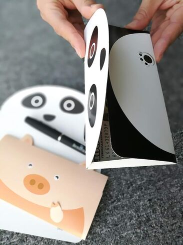 Cute Lovely Animal Cartoon Letter Writing Stationery Paper, Greeting Card, Thank You Card, 12pcs with Envelopes and Animal Stickers，Size 6.3" X 8.3" Paper, – Panda Bear Fox Leopard Pig Rabbit in Saudi Arabia