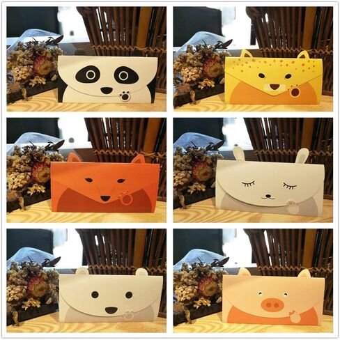 Cute Lovely Animal Cartoon Letter Writing Stationery Paper, Greeting Card, Thank You Card, 12pcs with Envelopes and Animal Stickers，Size 6.3" X 8.3" Paper, – Panda Bear Fox Leopard Pig Rabbit in Saudi Arabia