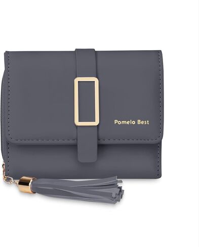 Small wallet for women RFID Trifold Ladies Wallets Vegan Leather Womens Wallet with ID Window Zipper Coin Pocket (black) in Kuwait