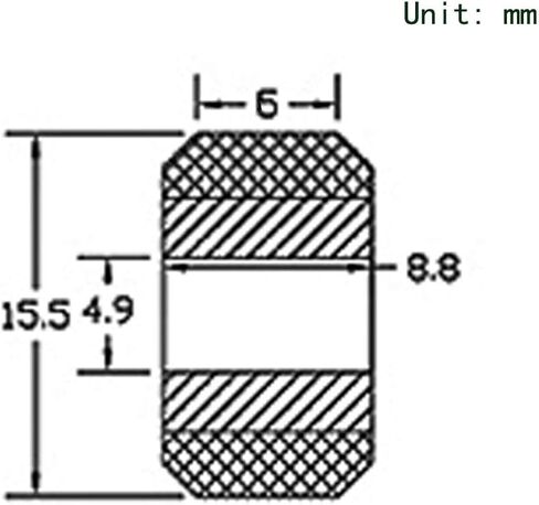10PCS Hexagonal Eccentric Column, 20PCS Round Column, Height 8mm Inner Hole 5mm for V Wheel 3D Printer Parts (Eccentric Column 8mm Height) in Saudi Arabia