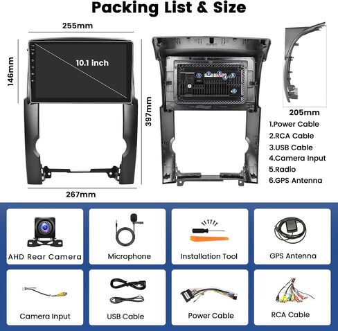 [2+64G] Hikity Android Stereo Kit for Kia Sorento 2009-2012 with Wireless CarPlay Android Auto, 10.1 Inch Touchscreen GPS Navigation Car Radio with Bluetooth FM RDS Backup Camera in Saudi Arabia