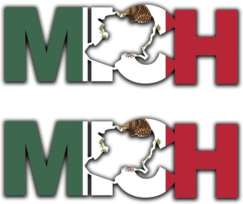 x2 MICH Sticker Michoacan Decal Mexico Letters Car Truck Window Laptop Map Vinyl Bumper Estado Wall (Michoacan, 2.9 x 9 in) in Saudi Arabia