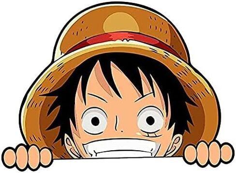 تصميم H&S (عبوة من قطعتين) One_Piece_Monkey-D-Luffy Peeker | ملصقات السيارات الخاطفة | انمي | دراجة نارية | لاب توب | لوح التزلج | دراجة | ملصقات النوافذ الوفير in Kuwait