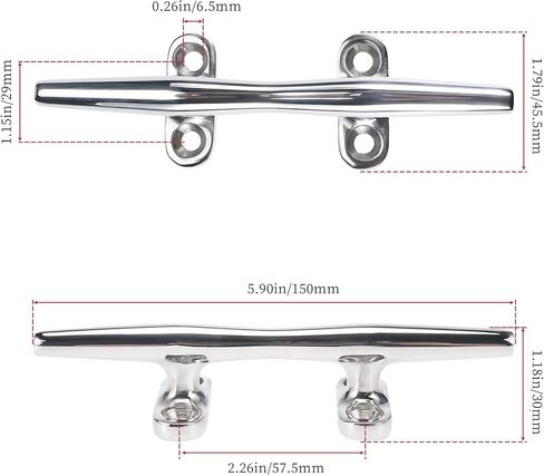 4 عبوات من قاعدة القارب المفتوحة - 6 بوصة، 316 مربط القارب من الفولاذ المقاوم للصدأ، مرابط رصيف القوارب للبحرية، سطح السفينة، الديكور البحري in Kuwait