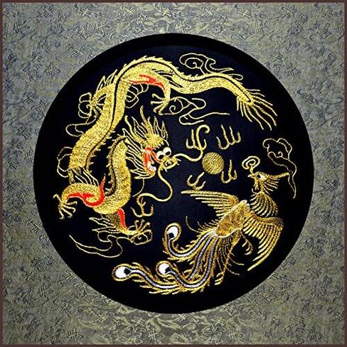 Grace Art, Large Asian Silk Embroidery Art Wall Hanging, Dragon & Phoenix in Saudi Arabia