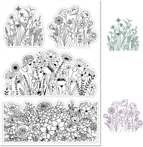 CRASPIRE Flower Clear Stamps Silicone Clear Stamp Seals Vintage Transparent Silicone Stamps for Valentine's Day Cards Making DIY Scrapbooking Journal Photo Album Decoration in Saudi Arabia