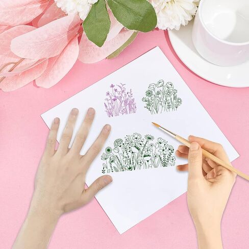 CRASPIRE Flower Clear Stamps Silicone Clear Stamp Seals Vintage Transparent Silicone Stamps for Valentine's Day Cards Making DIY Scrapbooking Journal Photo Album Decoration in Saudi Arabia