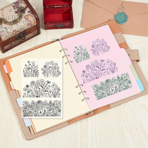 CRASPIRE Flower Clear Stamps Silicone Clear Stamp Seals Vintage Transparent Silicone Stamps for Valentine's Day Cards Making DIY Scrapbooking Journal Photo Album Decoration in Saudi Arabia