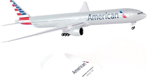مجموعة بناء نموذج طائرة من Daron Skymarks SKR715 American 777-300 New Livery مع تروس، بمقياس 1/200، أبيض in Kuwait