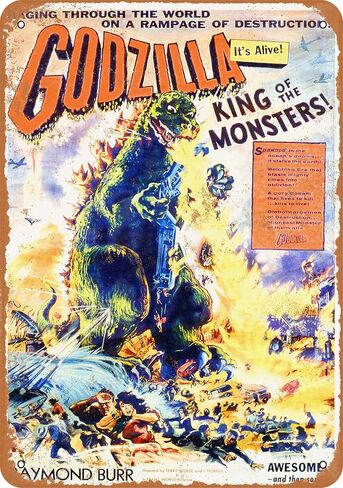 Pioujw-8 x 12 Metal Sign - 1956 Godzilla Movie - Vintage Look in Saudi Arabia