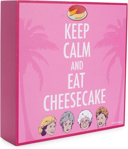 Silver Buffalo Golden Girls Keep Calm and Eat Cheesecake Box Sign Wall Art, 6 x 6 Inches in Saudi Arabia