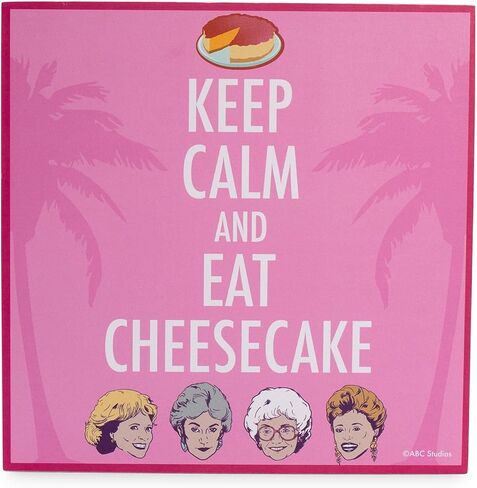 Silver Buffalo Golden Girls Keep Calm and Eat Cheesecake Box Sign Wall Art, 6 x 6 Inches in Saudi Arabia