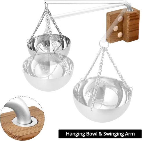 QWORK Aromatherapy Bowl Oil Cup Holder - Essential Oil Diffuser for Saunas, 500 ML Capacity - includes Swinging Arm and Wood Block in Saudi Arabia