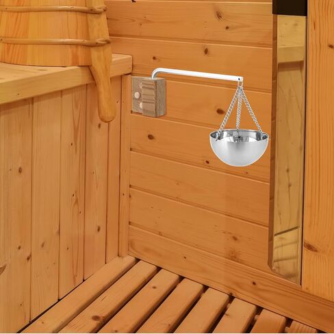 QWORK Aromatherapy Bowl Oil Cup Holder - Essential Oil Diffuser for Saunas, 500 ML Capacity - includes Swinging Arm and Wood Block in Saudi Arabia