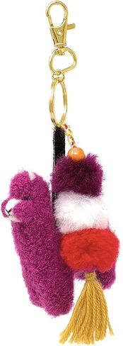 Alpaca Figure Pom-Pom Tassel Purse Charm for Handbag & Keys - Alpaca Wool - Gold in Kuwait