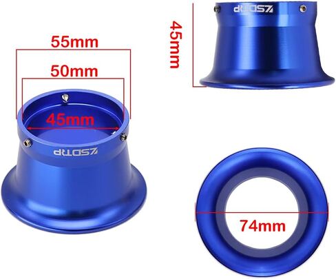 فلاتر الهواء المكربن ​​للدراجات النارية من Velocity Stack بوق قمع كاربورادور 50/55/63 مم من سبائك الألومنيوم CNC لدراجة Honda Yamaha ATV Dirt Bike Quad ZSDTRP (55 مم، أحمر، طويل) in Kuwait