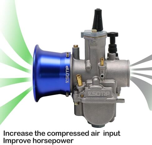 فلاتر الهواء المكربن ​​للدراجات النارية من Velocity Stack بوق قمع كاربورادور 50/55/63 مم من سبائك الألومنيوم CNC لدراجة Honda Yamaha ATV Dirt Bike Quad ZSDTRP (55 مم، أحمر، طويل) in Kuwait