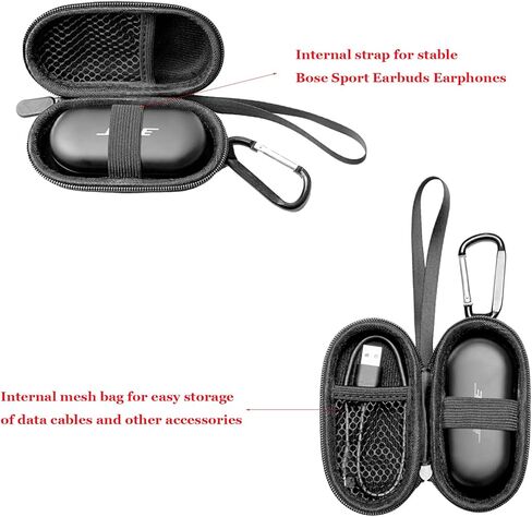 حقيبة حمل صلبة لسماعات أذن Bose الرياضية، متوافقة مع سماعات أذن Bose الرياضية، سماعات أذن لاسلكية حقيقية بخاصية إلغاء الضوضاء، حافظة واقية محمولة من مادة EVA مع جيب ملحقات شبكية (جراب فقط) in Kuwait