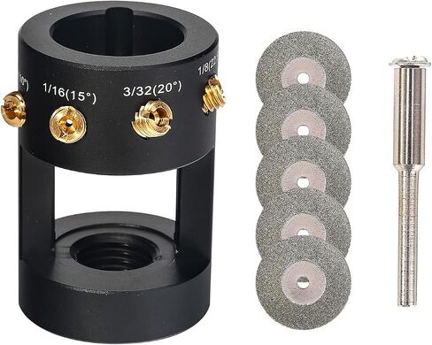 3mirrors ALUMINUM Tungsten Electrode Sharpener Grinder TIG Welding Tool Single Column Open Design w/Cut-Off Slot Multi-Angle &Offsets, Horizontal Hole, 4 Screw Holes &2X CNC Mandrel &5X 25mm Wheels in Saudi Arabia