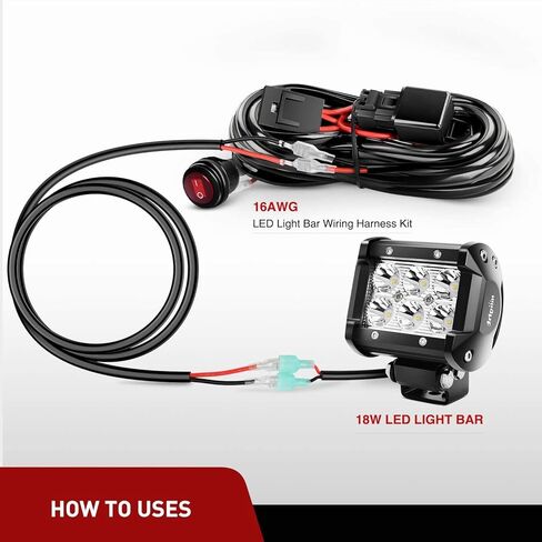 3 Feet Wire Extension Play and Plug 16 Gauge Wiring Harness Extension for Off Road LED Work Light Bar 3 Year Warranty in Kuwait